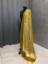 Mehendi Green Semi Silk Banarasi Dupatta