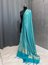 Baby Blue Semi Silk Banarasi Dupatta