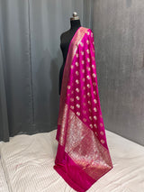 Magenta Semi Silk Banarasi Dupatta