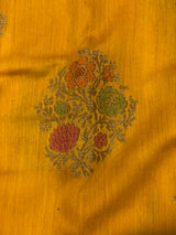 Munga Silk Mustard Banarasi Saree