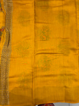 Munga Silk Mustard Banarasi Saree