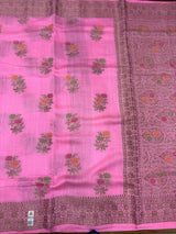 Munga Silk Pink Banarasi Saree