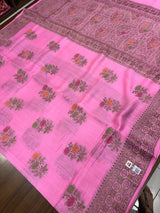 Munga Silk Pink Banarasi Saree