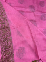 Munga Silk Pink Banarasi Saree