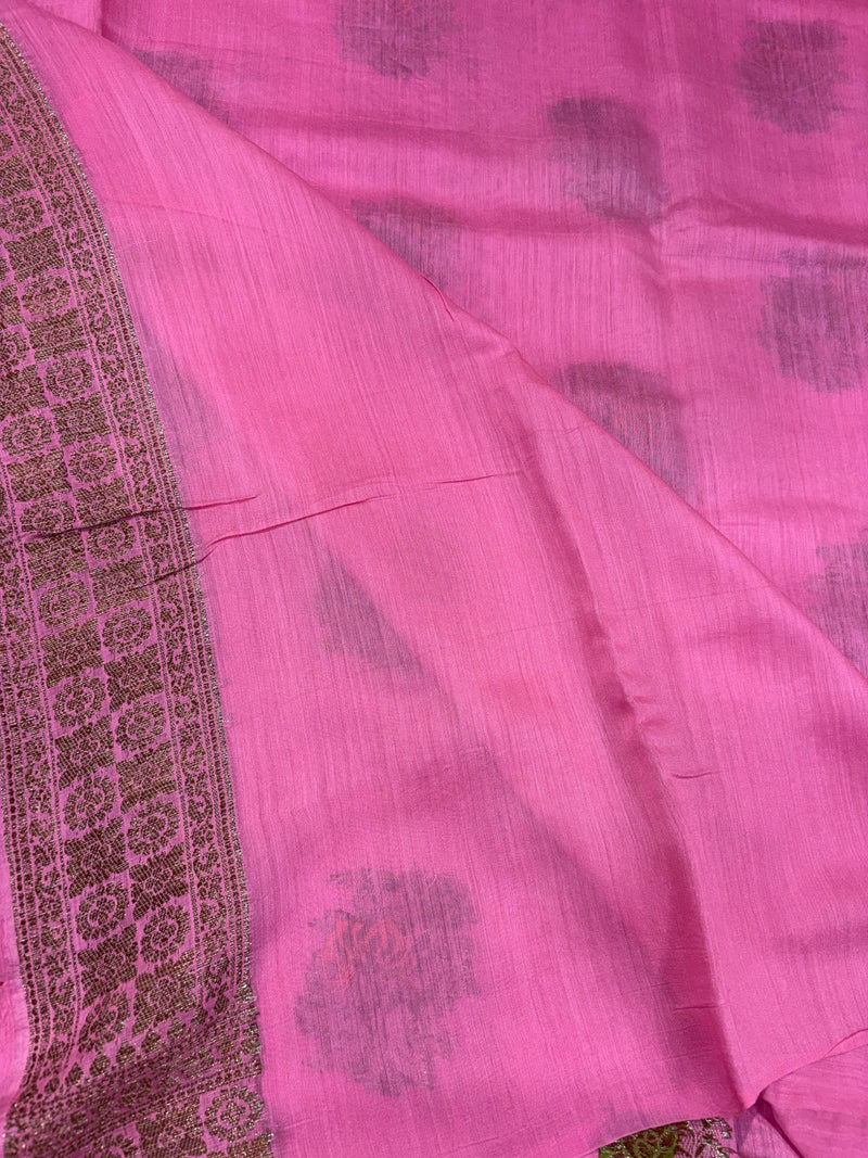 Munga Silk Pink Banarasi Saree