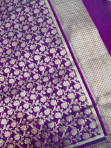 Purple Semi Silk Banarasi Dupatta