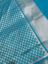Baby Blue Semi Silk Banarasi Dupatta
