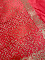 Strawberry Pink Semi Silk Banarasi Dupatta
