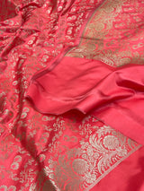 Strawberry Pink Semi Silk Banarasi Dupatta