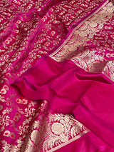 Rani Pink Semi Silk Banarasi Dupatta