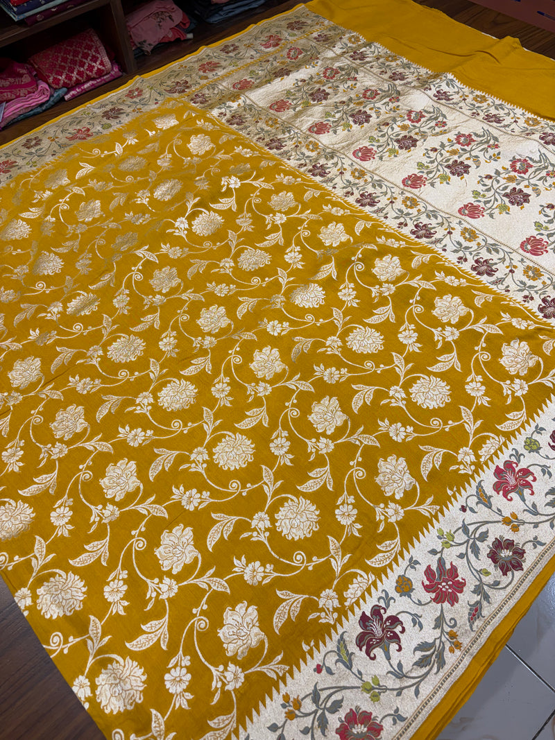 Handwoven Munga SIlk Banarasi Saree