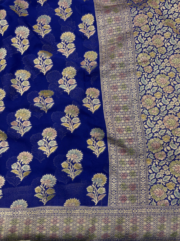 Khaddi Georgett Banarasi Saree