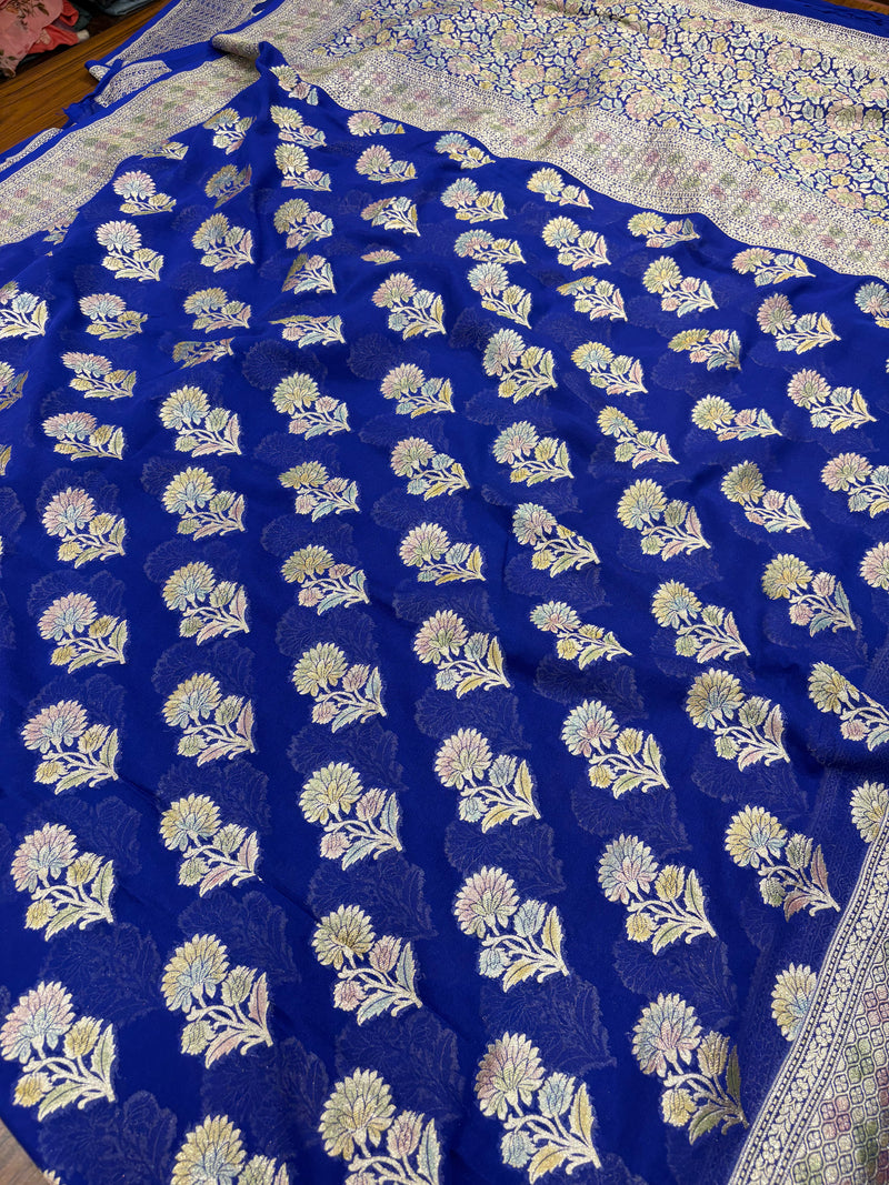 Khaddi Georgett Banarasi Saree