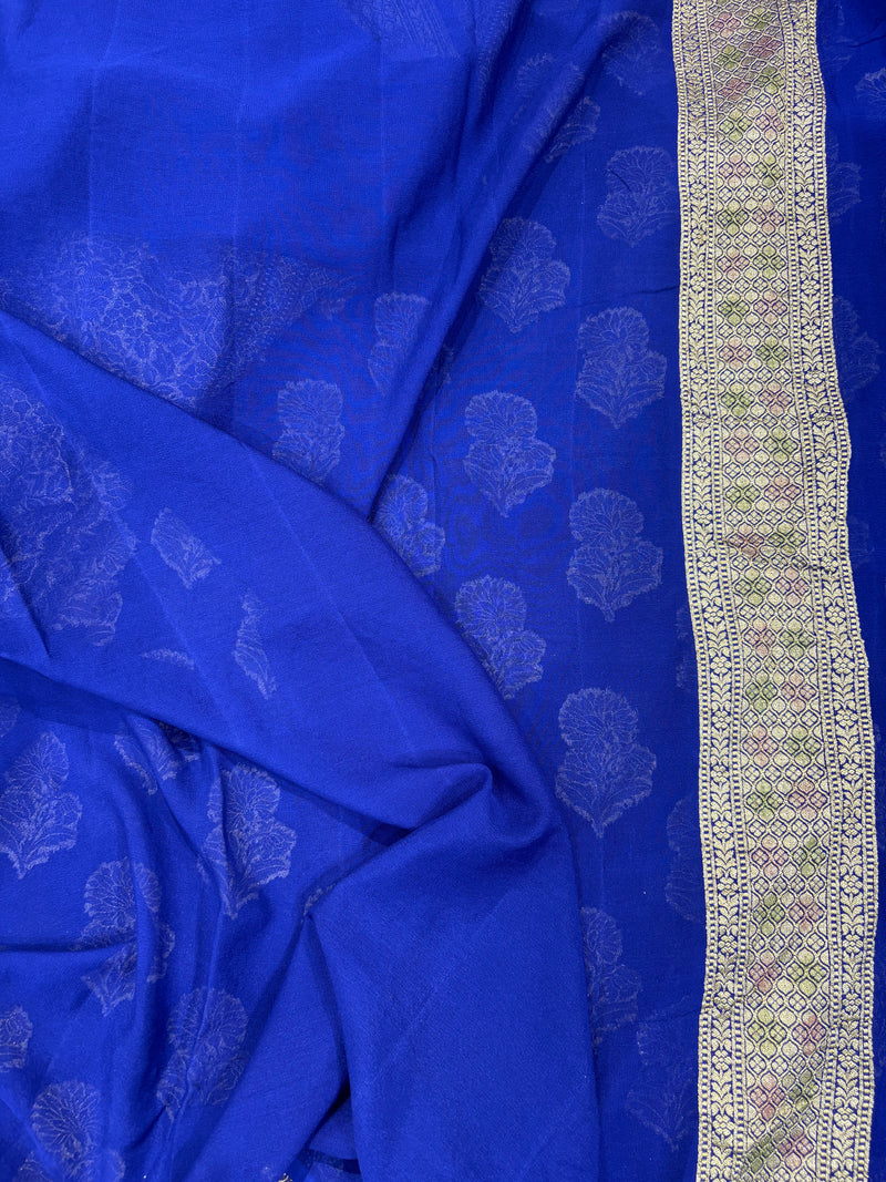 Khaddi Georgett Banarasi Saree