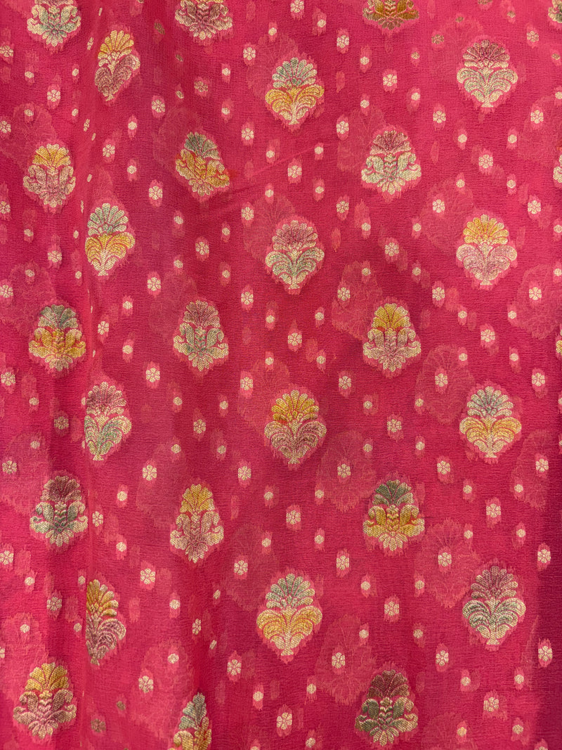 Khaddi Georgett Banarasi Saree