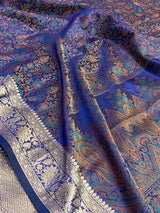Royal Blue Semi Silk Banarasi Saree