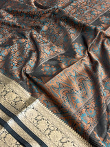 Brown Semi Silk Banarasi Saree