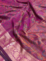Magenta Semi Silk Banarasi Saree