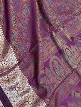 Magenta Semi Silk Banarasi Saree