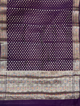 Purple Cotton Silk Banarasi Saree