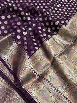 Purple Cotton Silk Banarasi Saree