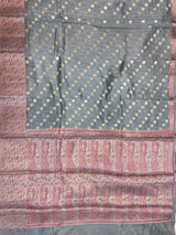 Grey Cotton Silk Banarasi Saree