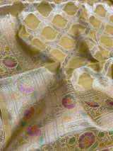 Mehendi Green Cotton Silk Banarasi Saree