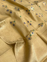 Beige Cotton Silk Banarasi Saree