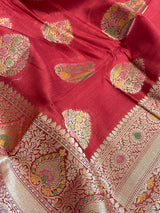 Red Cotton Silk Banarasi Saree