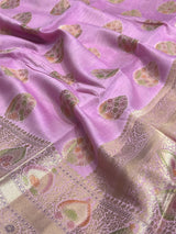 Pink Cotton Silk Banarasi Saree