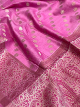 Pink Cotton Silk Banarasi Saree