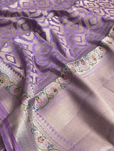 Light Purple Cotton Silk Banarasi Saree