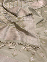 Banarasi Beige Mashru Silk Dress Material