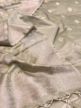 Banarasi Beige Mashru Silk Dress Material