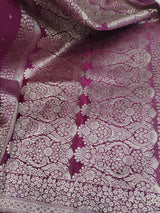 Magenta Banarasi Mashru Silk Saree