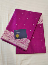 Magenta Banarasi Mashru Silk Saree