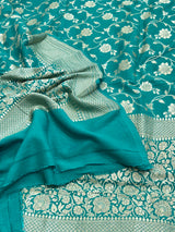 Rama Green Pure Khaddi Georgette Dupatta