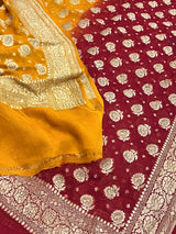 Dual Shade Pure Khaddi Georgette Silk Dupatta