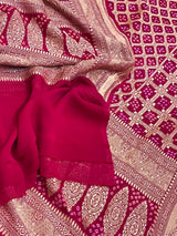 Red Pure Silk Bandhej Dupatta