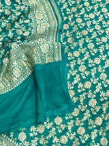 Rama Green Pure Khaddi Georgette Silk Dupatta