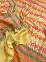 Multicolour Pure Khaddi Georgette Silk Dupatta