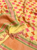 Multicolour Pure Khaddi Georgette Silk Dupatta