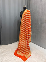 Orange Pure Khaddi Georgette Silk Dupatta