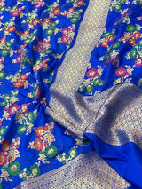 Royal Blue Semi Silk Banarasi Dupatta