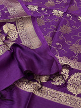 Purple Semi Silk Banarasi Dupatta