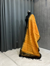 Yellow Semi Silk Banarasi Dupatta