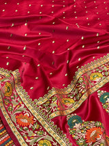 Red Semi Silk Banarasi Saree