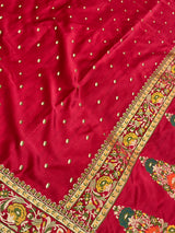 Red Semi Silk Banarasi Saree