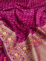 Magenta Semi Silk Banarasi Saree