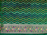 Bottle Green Semi Silk Banarasi Saree